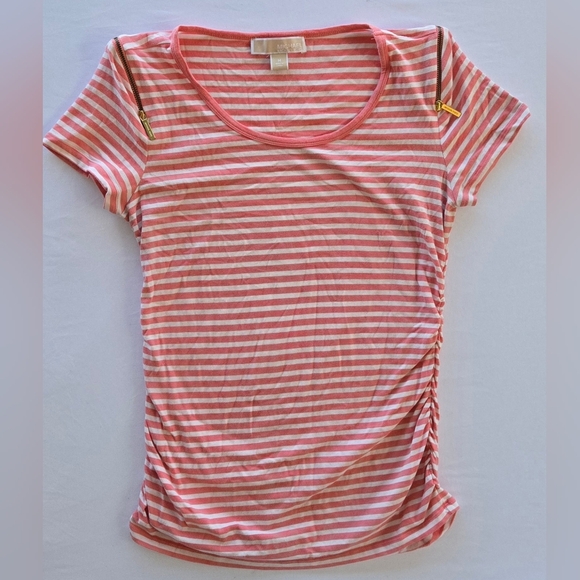MICHAEL Michael Kors Tops - MICHAEL Kors Striped Shirt Sleeve Zipper Accents Women's Size Large